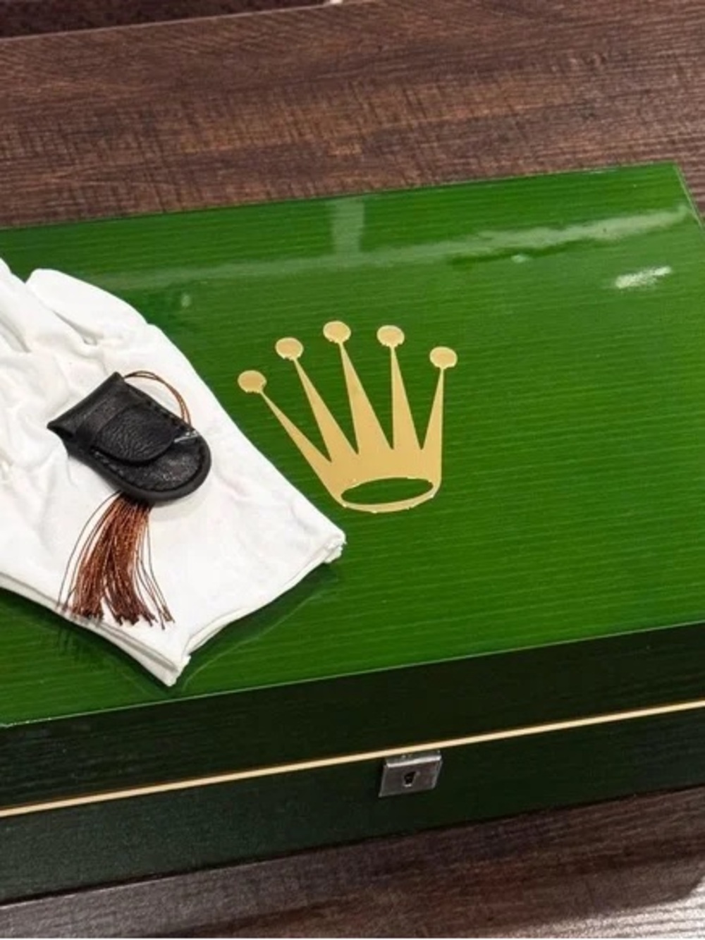Rolex Green and Gold Crown Travel/Storage Box